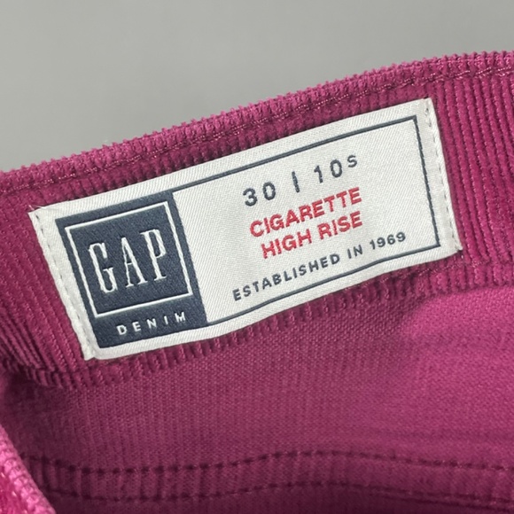 NEW Gap Pants Womens 10 30 short burgundy red corduroy cigarette skinny preppy - Picture 4 of 9
